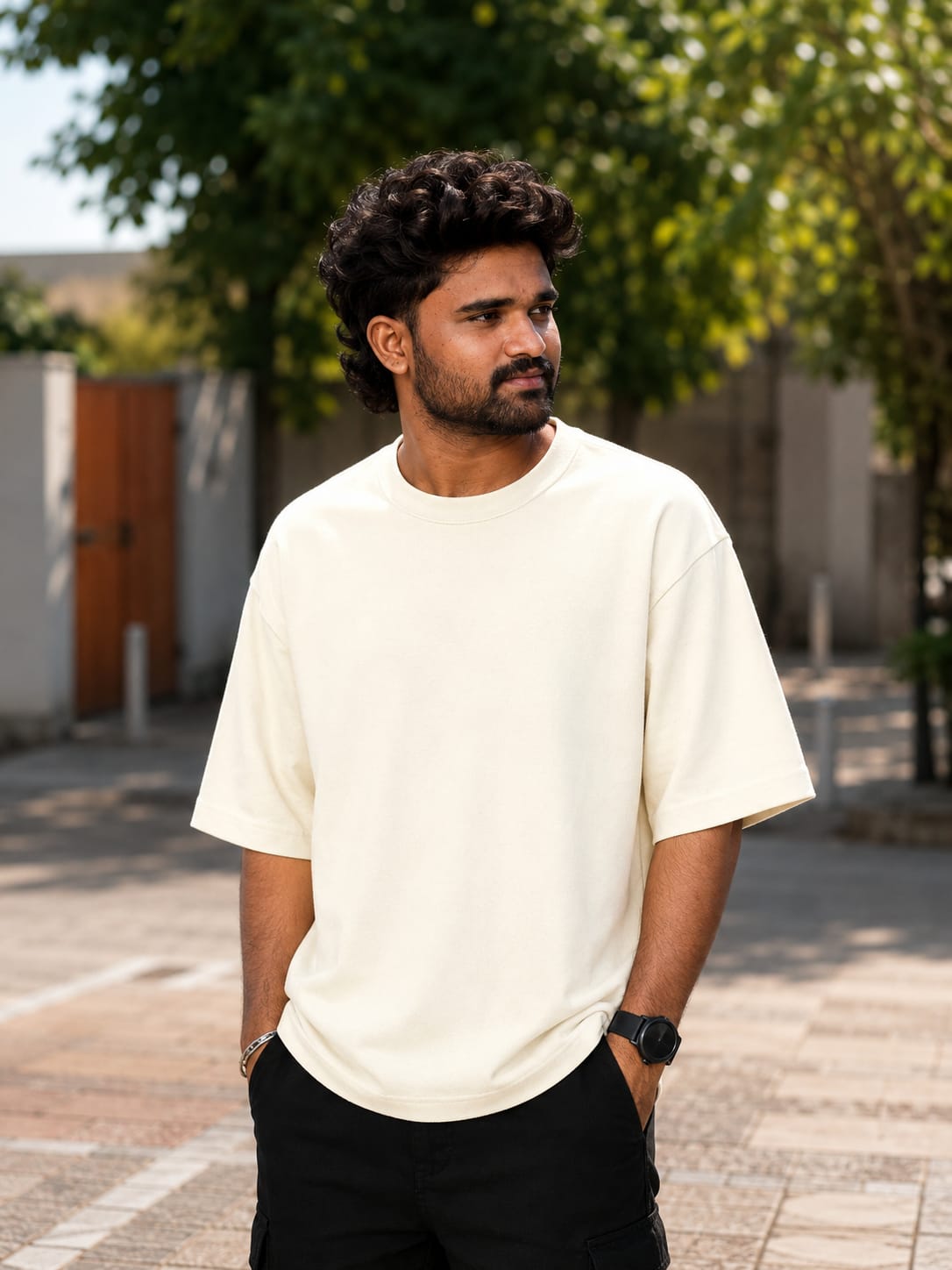 Plain  Unisex Terry Oversized Tee
