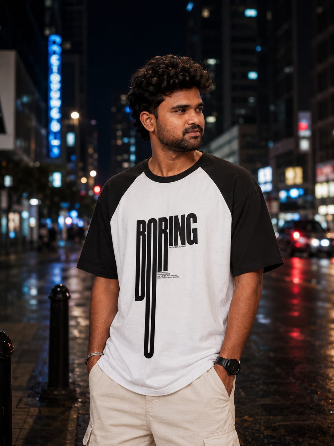 BORING Unisex Oversized Raglan Tee