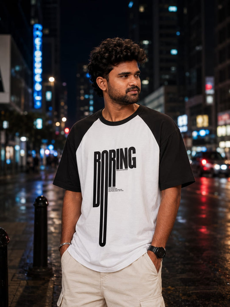 BORING Unisex Oversized Raglan Tee